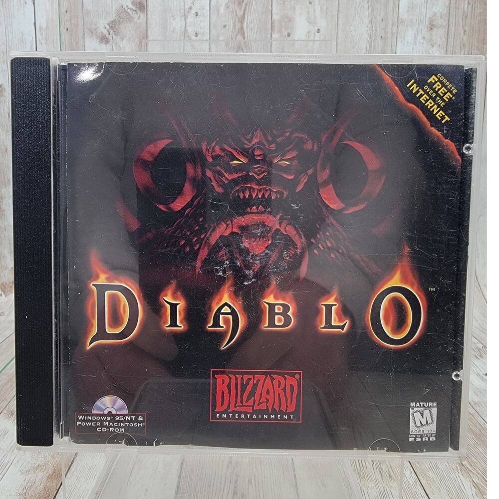Diablo Windows 95 PC CD-ROM 1996 Complete Disc Manual Case Video Game Retro Rare